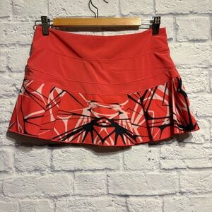 Nike Red and Black Patterned Tennis Skort Small